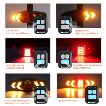 Lampă spate fără Fir la Distanță de Semnalizare Lumini de Biciclete Inteligent LED Stop Bicicleta cu Ușurință de Instalare Personale, Piese de Bicicletă