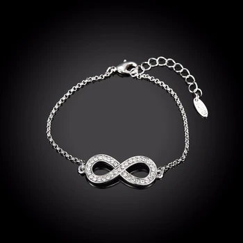 LEKANI Vânzare Fierbinte Argint 925 Endless Love Infinity de Link-ul Lanț Reglabil Femei Brățară de Argint de Lux Bijuterii Fine