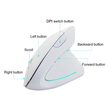 Wireless Mâna Dreaptă Verticală Mouse-ul Ergonomic Mouse de Gaming 2.4 G, 1600 DPI, USB, Optic Încheietura mâinii Șoareci Sănătoși Mause Pentru Calculator PC