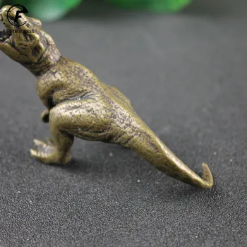 Cupru Anicent Animal Tyrannosaurus Rex Statuie Decor Masina Ambarcațiunile De Accesorii Pentru Decor Retro Alamă Dinozaur In Miniatura Figura