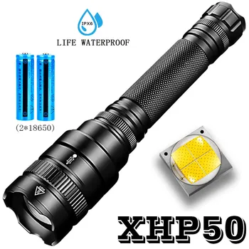Cea mai Puternica Lanterna Xhp50 Ultra Luminoase rezistent la apa Linterna Lanterna Led-uri Folosesc 2*18650 Baterie pentru Camping,în aer liber Lumina
