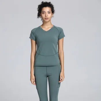 Noi Femeile Respirabil Yoga Tricouri Solid Mesh Împletit Topuri de Sport Sala de Fitness Rula Sport Maneca Scurta XL Yoga T Shirt Pentru Femei