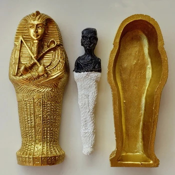 Regele Egiptean Model În Miniatură Acasă DecorationPharaoh Sarcofag Sicriul Cu Mama Figurina Statuie În Miniatură Sandplay Decor