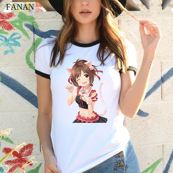 Kuromi Anime Kawaii Grafic de Imprimare T-shirt Femei Harajuku Estetice Streetwear Tricou Coreea de Hip-Hop Topuri de Moda de sex Feminin Tricouri