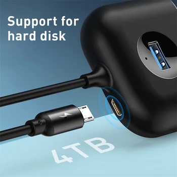Baseus USB HUB USB 3.0 USB C HUB pentru MacBook Pro Suprafață USB de Tip C HUB USB 2.0 cu Adaptor Micro USB pentru Calculator USB Splitter
