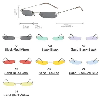Trendy Rafinat ochelari de Soare pentru Bărbați și Femei Cadru Mic Pătrat Sălbatice Ochelari Ocean Lentile de Ochelari