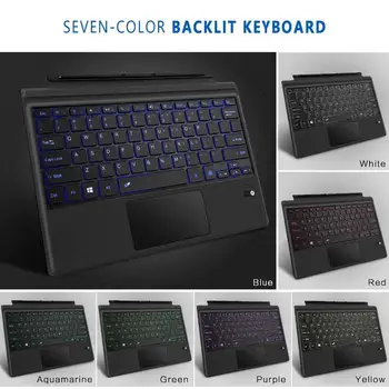 Bluetooth Wireless Keyboard Magnetic de economisire a Energiei Tastatura Cu 7 Culori LED Backlight Pentru Surface Pro3 4 Pro 5 Pro 6 7 Pro