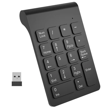 2.4 G Wireless Tastatura Numerică 18 Chei USB Mini Digital Impermeabil Tastatură Pentru Contabil Casier Laptop Notebook Tablete PC