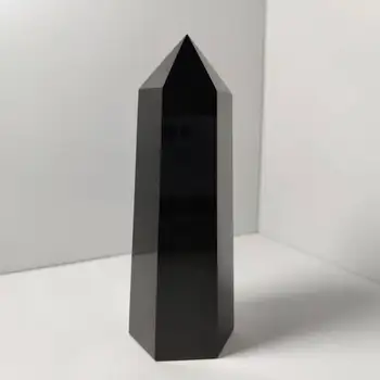 1 BUC Naturale obsidian obelisc punct de cristal de cuarț bagheta de vindecare 550-600g