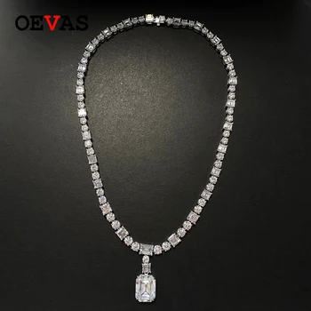OEVAS 925 de Lux Complet Ridicat de Carbon Diamant de Mireasa Pandantiv Colier Spumante Petrecere de Nunta en-Gros Bijuterii Fine