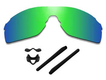Glintbay Precise-Fit Verde Smarald Lentile de Înlocuire și de Cauciuc Negru kit pentru Oakley EVZero Teren ochelari de Soare