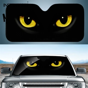 INSTANTARTS Auto Parbriz Parasolar Pisica Neagra Imprimare Automată Parasolar Parbriz Capacul Protejează Autovehiculul De la UV