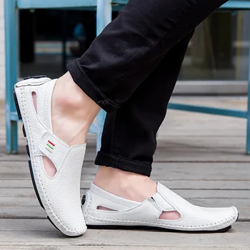Barbati Casual Pantofi Respirabil Mare Dimensiune Cârlig Mocasini De Conducere Confortabil Ușor Mazăre Pantofi Gol De Design De Moda De Sex Masculin Încălțăminte