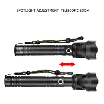 ZK20 XHP90/XPH70/XPH50 Lanterna LED-uri Lanterna USB Reîncărcabilă Putere de Afișare 26650 18650 de baterii Portabile Lumina Lanternei