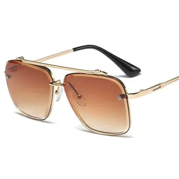 Clasic 2020 Vintgae Gradient Pătrat ochelari de Soare Barbati fascicul Dublu Gri Metal Cadru Ochelari de Soare pentru Femei de sex Masculin Nuante de Conducere Ochelari