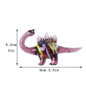 H&D Mini Dinozaur Manual In Miniatura Sculptură De Artă Din Sticlă Animale Salbatice Figurina De Colectie Cadou Creativ Pentru Copii Decor Acasă