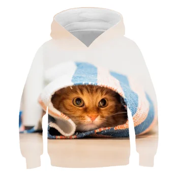 Noi Kawaii 3D Cat de imprimare copil Hanorace copii toamna jachete Animal drăguț haine băiat copil Pulover jachete de vânzare Directă