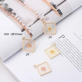 Aliaj DIY cercei Material bratara pandantiv accesorii bijuterii diamant Epoxidice sclipici, flori uscate Veșnică floare 8 bucati