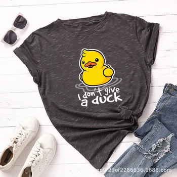 2020 Duck Print T Shirt Femei Plus Dimensiune S-5XL din Bumbac O-Gat Maneci Scurte Tee Shirt Harajuku Grafic T-Shirt Tricou Amuzant