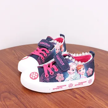 Pantofi Fete Pentru Copii De Moda Elsa Anna Copii Pantofi Congelate Denim Pânză Copiilor Fată De Pantofi Adidași