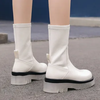 FEDONAS Design Clasic de Toamnă Și de Iarnă Pantofi Femei Piele naturala Platforma Toc Gros Cizme Glezna Petrecere de Dans Cizme de Iarna