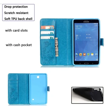 Tableta Caz pentru Samsung Galaxy Tab S2 8.0 SM-T710 SM-T715 Tableta Caz cu Caz Carte de Portofel Model Flip din Piele Plat Cazuri