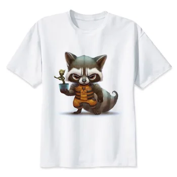 Rocket raccoon tricou barbati tricou de moda t-shirt O de Gât alb Tricouri Pentru omul de Sus Teuri MMR467