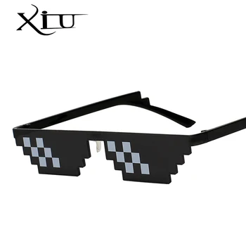 XIU Unic de Epocă ochelari de Soare Barbati Cool Puls Dimensiune 8Bits Pixel Cu Nas Tampoane ochelari de soare