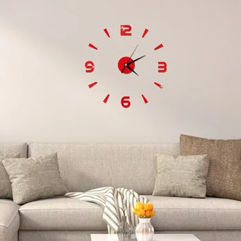 2019 Nou 3D Ceas de Perete Oglindă de Perete Autocolante Moda Living Cuarț Acasă DIY Decorare Ceasuri Autocolant reloj de pared