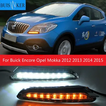 1Pair DRL Pentru Buick Encore Opel Mokka 2012 2013 Luminile de Ceață Lampă de cap acoperi lumina Zilei