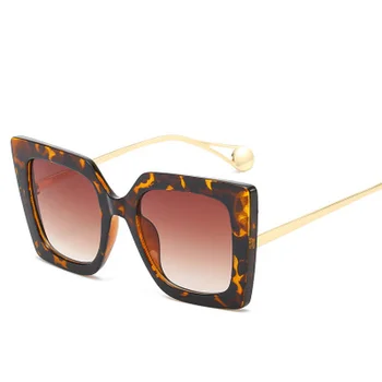 Florale Supradimensionate, ochelari de Soare Femei Bărbați Leopard Cadru Retro Vintage Square Cateye Ochelari de Soare de sex Feminin Culoare Lentile UV400 Oculos