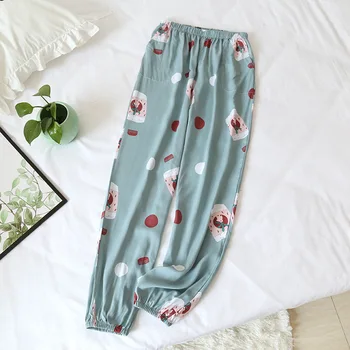 Primăvara și Vara mai Noi Subtire de Bumbac, de Mătase Artificială Femei Pijamale Anti-Tantari Pantaloni mai Multe Culori Dormit Bottoms pentru Femei