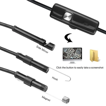 Kebidumei Endoscop USB rezistent la apa 6 LED 1m 7mm Telefon Endoscop 720P HD Borescope Șarpe Inspecție Tub Camera Video mai Noi