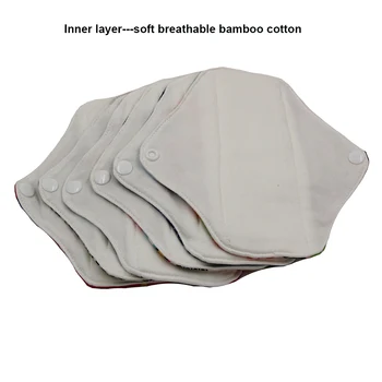 VEJYO 15buc 18cm*18cm Aripi Forma Lavabil Pânză Garnituri Pantalon Reutilizabile Bambus Bumbac Menstrual Șervețel Sanitar Tampoane pentru Femei