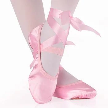 USHINE Copii Copii Incepator Practica Dans Pantofi cu Talpă Moale din Satin de Balet Pentru Fete Papuci de casă Dans Pantofi Ballerina