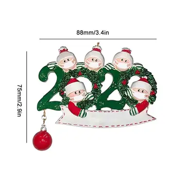 2020 Carantină Familie De 5 Ornament de Crăciun DIY din Pvc Binecuvântare Personalizate Familie Ornament Pom de Crăciun Decoraiton