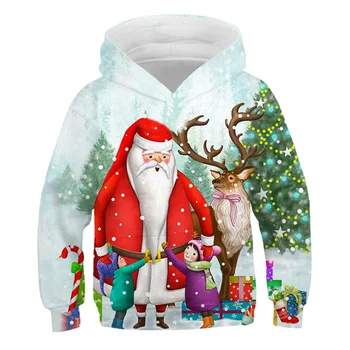 Toamna Crăciun Hanorace Copii 3D Haine Fete haine Fete Pulovere Băiat Jachete 4-14 Y pulover Cald om de Zăpadă Drăguț Topuri