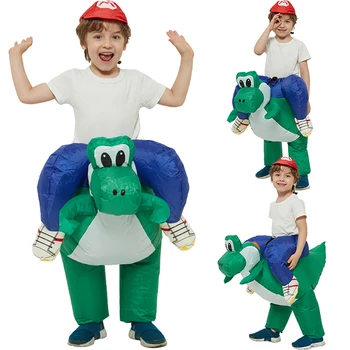 Adult Copii Gonflabile Costum De Halloween Dragon, Dinozaur Cosplay Rochie Fancy Mario Brothers Echitatie Yoshi Dino Costume De Carnaval