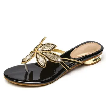 Fierbinte de Vânzare Vraja Culori Strasuri Sandale Femei Papuci Plat Sandale 2019 Vara Flip-flop-uri de Moda pentru Femei Papuci Sandale