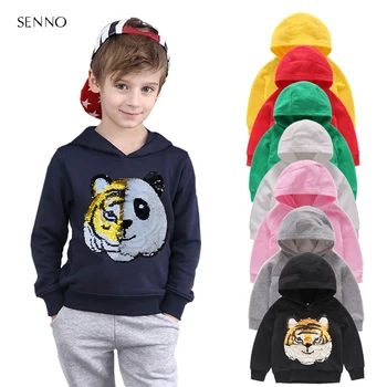 6 culori băieți copii haine supradimensionate copii hanorace tigru schimba la panda schimbare de culoare sequin hanorac pentru copii boys copii
