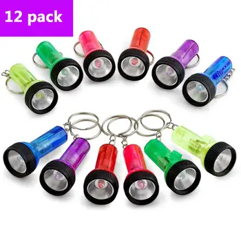 12Pack portabil LED breloc mini-lanterna Super-luminos LED, breloc lanterna cu cârlig folosi 2*AG3 baterie buton(nu include