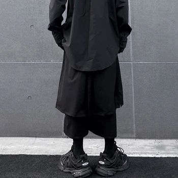 Yoji Yamamoto vânt întunecat liber fals două piese fusta pantaloni sex masculin uri de nișă neregulate pantaloni largi nouă puncte pantaloni casual
