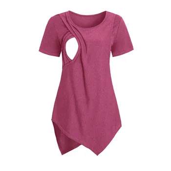 Plus Dimensiune Ropa De Mujer de Maternitate Haine de Maternitate Femei Maneci Scurte Copil care Alăptează Alaptarea T-shirt Pregnanty Topuri