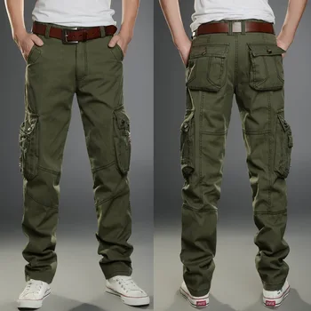 Brand Mens Militar Cargo Pantaloni cu mai Multe buzunare Largi Bărbați Pantaloni Casual, Pantaloni, Salopete cu Pantaloni de Armată Pantaloni de Marfă de înaltă calitate