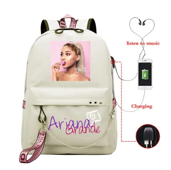 Ghiozdanul Mochila Feminina Ariana Grande Rucsac De Încărcare Usb Ghiozdane Fete Adolescente Laptop Back Pack Femei Călătorie Bagpack