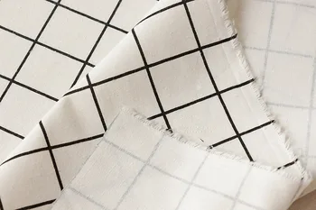 50x145cm pătrate albe și Negre lenjerie de pat din bumbac Tesatura de metru de bumbac tesatura de cânepă Home textile de cusut tesatura