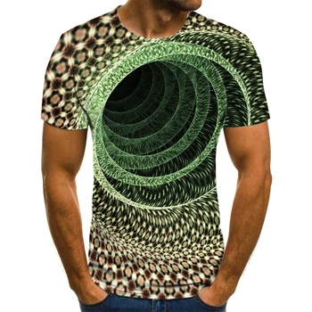 2020 imprimare color pentru bărbați T-shirt distractiv T-shirt iluzie alb-negru grafice de O-gât pulover doamnelor 3D T-shirt plus dimensiune 6XL