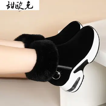 Femei Glezna Cizme Cald Plus de Iarnă Pantofi pentru Femeie Cizme Tocuri inalte Doamnelor Cizme pentru Femei Cizme de Zăpadă de Iarnă Pantofi Înălțime în Creștere