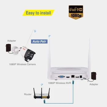 Tonton Wireless Sistem CCTV 1080P HDD de 1TB 2MP 8CH NVR Supraveghere Video Înregistrare Audio Senzor PIR de Exterior CCTV Kit
