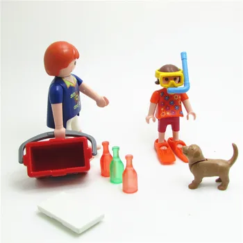 Germană Playmobil Plajă de Vară a Familiei Anime Vinil Păpuși Unicorn Desene animate, Figurine din PVC DIY Jucării pentru Copii pentru Copii Cadouri Acasă